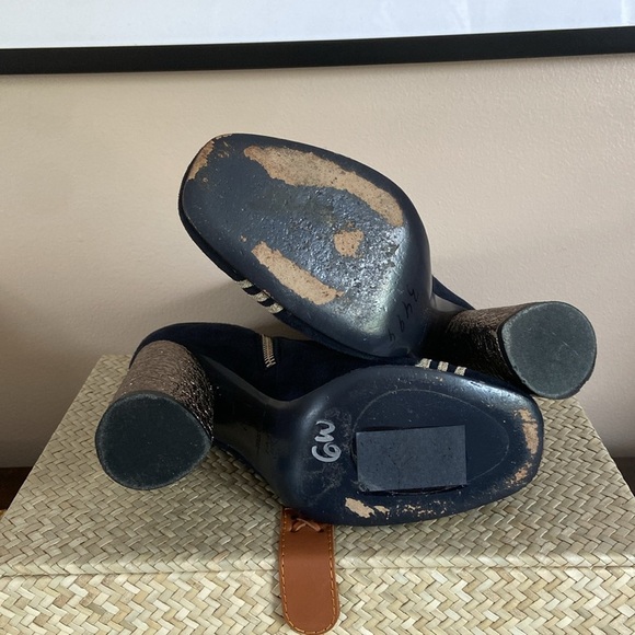 Tommy Hilfiger Collection - Navy Suede Boots with Gold Embellishments - Picture 10 of 13